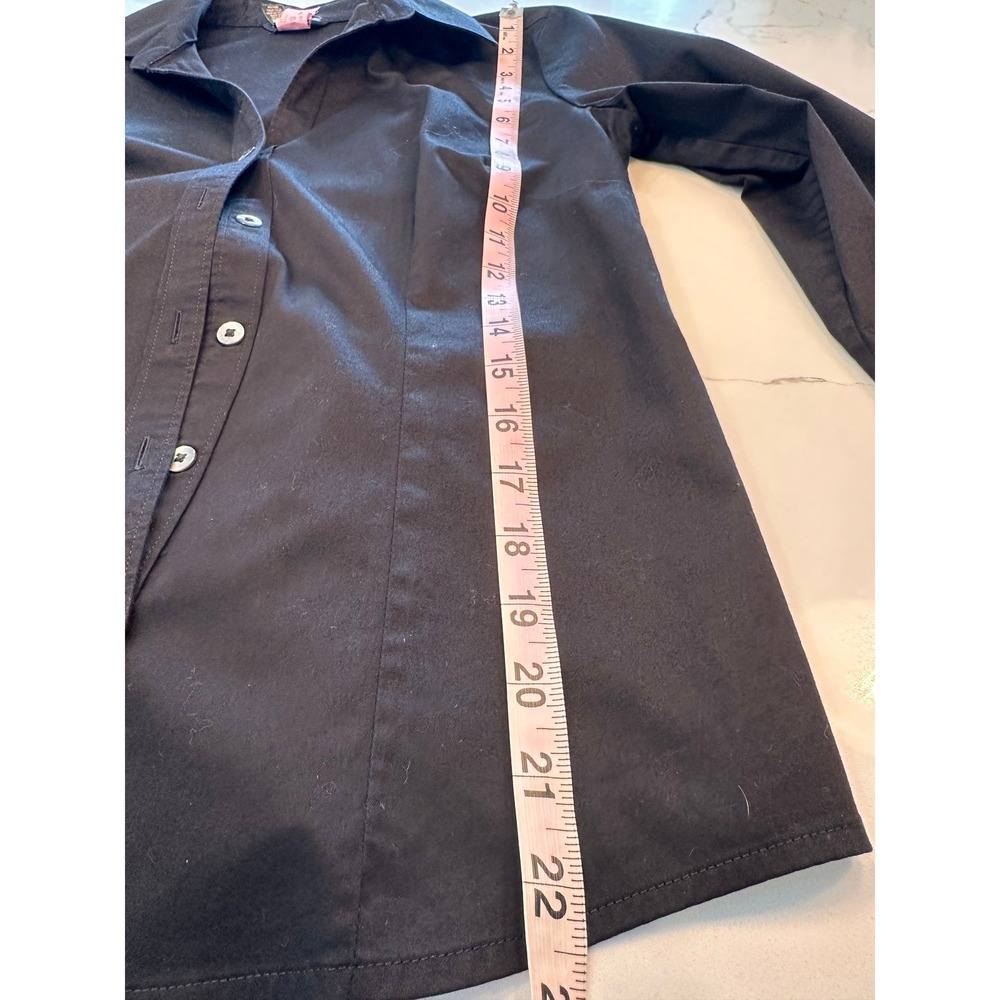 Banana Republic Womens Black Stretch Cotton Button Down Long Sleeve Shirt Size M - Picture 4 of 6
